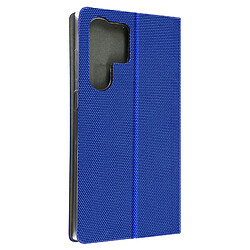 Avizar Étui pour Samsung S23 Ultra Tissu Porte carte Support Série Sensitive bleu