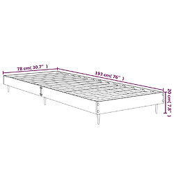 vidaXL Cadre de lit sans matelas blanc 75x190 cm bois d'ingénierie pas cher