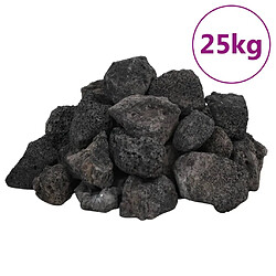 vidaXL Roches volcaniques 25 kg noir 3-5 cm