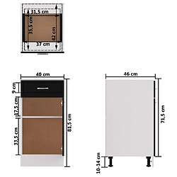 vidaXL Armoire de plancher à tiroir Noir 40x46x81,5 cm Bois ingénierie pas cher