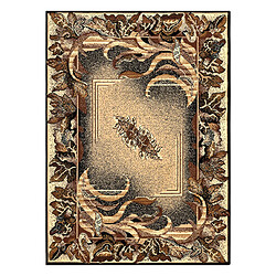 RUGSX BCF Tapis Morad LISC Feuilles Agawa classique - beige 120x170 cm