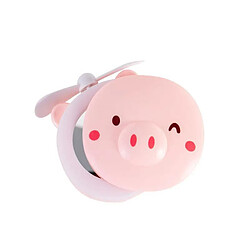 Avis 3in1 USB Rechargeable Cartoon Piggy Mini Miroir Cosmétique Compact Miroirs de Maquillage de Poche Portables Ventilateur de Refroidissement Lumière Portable