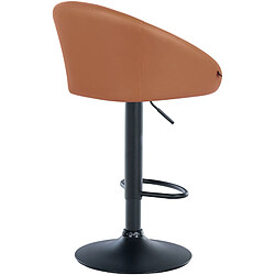 Avis Decoshop26 Tabouret de bar assise pivotante à 360° hauteur réglable en PVC marron clair piètement en métal noir 10_0004767