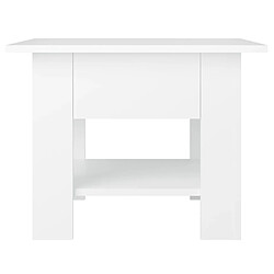 Maison Chic Table basse,Table Console Table d'appoint, Table pour salon blanc 55x55x42 cm bois d'ingénierie -MN24098 pas cher