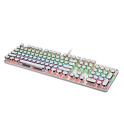 USB Filaire LED Rétro-éclairé Ergonomique Gamer Clavier Pour PC Portable Blanc