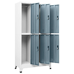 Acheter vidaXL Armoire à casiers Gris clair et gris foncé 90x45x180 cm Acier