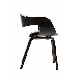 Avis Decoshop26 Chaise de salle à manger design scandinave en PVC noir et structure en bois gris 10_0001912