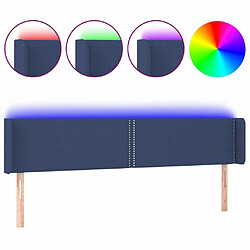 Maison Chic Tête de lit moderne à LED lumineuse pour chambre - Décoration de lit Bleu 163x16x78/88 cm Tissu -MN11614