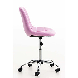 Avis Decoshop26 Chaise de bureau tabouret sur roulettes hauteur réglable en PVC rose et métal chromé 10_0002491