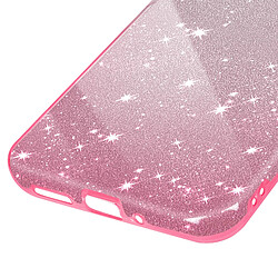 Avizar Coque pour Xiaomi Redmi 13C Paillette Silicone Semi-rigide Fin Blanc / Rose