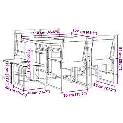 vidaXL Ensemble à manger de jardin 9 pcs noir textilène pas cher