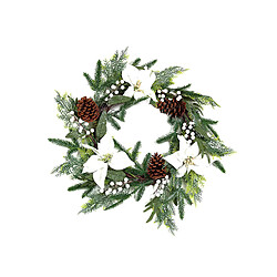 Couronne de Noël Romimex Blanc Marron Vert Polyéthylène Fleurs 60 x 60 x 60 cm