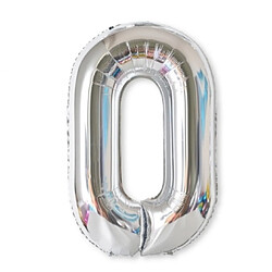 Wewoo Décorations de Fête 2 PCS 40 Pouces Aluminium Nombre Ballons Anniversaire Mariage Décor Enfants Ball Fournitures 0-Argent