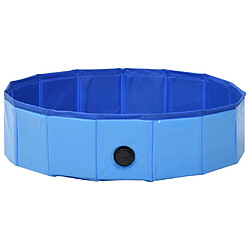 Avis vidaXL Piscine pliable pour chiens Bleu 80x20 cm PVC