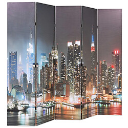 Helloshop26 Paravent séparateur de pièce cloison de séparation décoration meuble pliable 200 cm new york la nuit 0802024