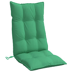 Acheter vidaXL Coussins de chaise à dossier haut lot de 4 vert tissu oxford