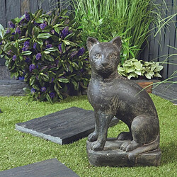 Jardinex Statue jardin chat... 45 cm - Gris anthracite