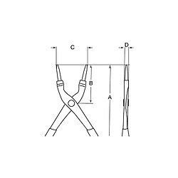 Bahco - Pince à circlips extérieurs à becs droits et finition phosphatée 180 mm - 2900-180