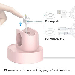 Chrono Support de charge pour Apple Watch SE, séries 6, 5, 4, 3, 2, 1, 44 mm / 42 mm / 40 mm / 38 mm, support d'installation facile pour le chargeur AirPods Pro Dock,(rose)