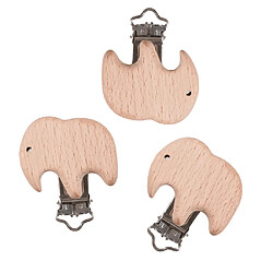 3 pièces attache-sucette pour bébé attache-sucette en bois clip pour bébé 41x33mm pas cher