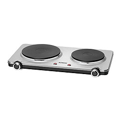 Double four électrique 2 plaques de cuisson 18,5 cm et 15,5 cm, 1500-1000, Argent, Bomann, DKP5033