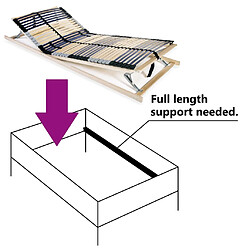 Acheter vidaXL Sommier à lattes sans matelas avec 42 lattes 7 zones 90x200 cm