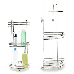 ETAGERE D'ANGLE POUR DOUCHE ETAGERE MURALE SALLE DE BAIN 3 PANIERS DE DOUCHE ETAGERE DE SUPPORT DE RANGEMENT DE SALLE DE BAINS DE SUPPORT DE DOUCHE SUSPENDU EN CHROME DE 3 NIVEAUX 26,5 x 20,5 x 59,5CM+Berilo