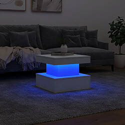 Maison Chic Table basse pour salon | Table à café avec lumières LED blanc 50x50x40 cm -GKD43016 pas cher