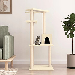 vidaXL Arbre à chat avec griffoirs en sisal crème 123 cm