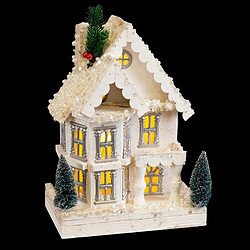 Acheter BigBuy Christmas Décorations de Noël Blanc Bois Maison 23 x 14 x 32 cm