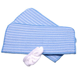 vhbw Lot de 3 Lingettes (1x chiffon en coton, 2x chiffon microfibre) pour Dirt Devil AQUAclean M319, M319-0 balai vapeur, serpillière