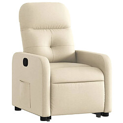 Avis Maison Chic Fauteuil Relax pour salon, Fauteuil inclinable Crème Tissu -GKD31870