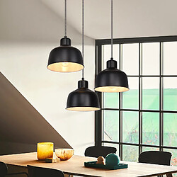 NETTLIFE Suspension Métal Diam.17,8 cm E27 Noir Vintage Industriel Rétro Cuisine Lampe 3 Ampoules pour Salle à Manger Chambre Salon Cuisine Hôtel pas cher