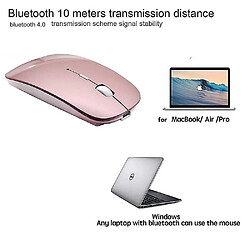 Universal Souris Bluetooth rechargeable pour souris Bluetooth sans fil pour ordinateur portable Mac