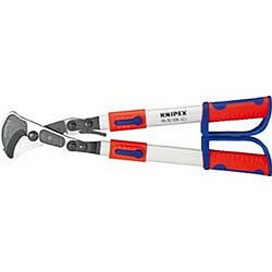 KNIPEX Coupe-câbles avec poignées télescopiques et cliquet, Ø de la capacité de coupe : 38 mm, Section du conducteur 280 mm², Long. 570-770 mm