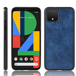 Wewoo Coque Rigide Motif de peau de vache antichoc pour Google Pixel 4 PC + Housse + PU + TPU Bleu