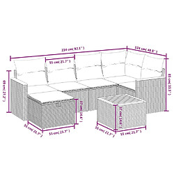 Avis Maison Chic Ensemble Tables et chaises d'extérieur 7pcs avec coussins,Salon de jardin noir résine tressée -GKD141708