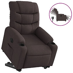 vidaXL Fauteuil inclinable électrique marron foncé tissu