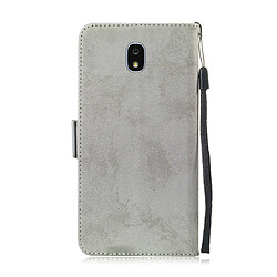 Avis Wewoo Housse Coque Etui à rabat horizontal multifonctionnel en cuir avec fente pour carte et support Galaxy J7 2018 Gris