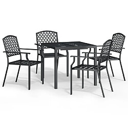 Maison Chic Ensemble de salle à manger de jardin 5 pcs,Table et chaises d'extérieur anthracite acier -GKD558832