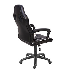 Acheter Decoshop26 Fauteuil chaise de bureau gamer sur roulettes forme ergonomique pivotant hauteur réglable synthétique noir/blanc 04_0001840