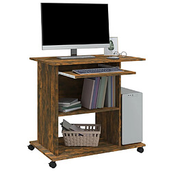 Acheter vidaXL Bureau d'ordinateur Chêne fumé 80x50x75 cm Bois d'ingénierie