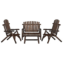 Maison Chic Ensemble de Salon de jardin 4 pcs - Table et chaises d'extérieur - Mobilier/Meubles de jardin Moderne bois massif d'épicéa -MN96711