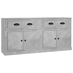 vidaXL Buffets 2 pcs gris béton bois d'ingénierie