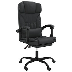 vidaXL Fauteuil inclinable de bureau Noir Similicuir