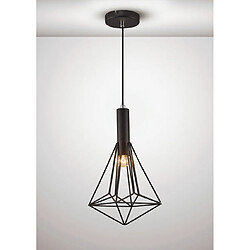 Luminaire Center Suspension Kristoff Noir 1 ampoule 45cm