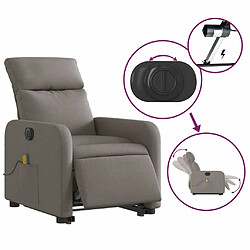 Maison Chic Fauteuil Relax pour salon, Fauteuil inclinable de massage électrique Taupe Tissu -GKD49049 pas cher