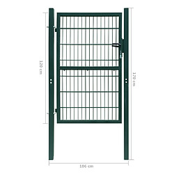 vidaXL Portillon 2D (simple) Vert 106x170 cm pas cher