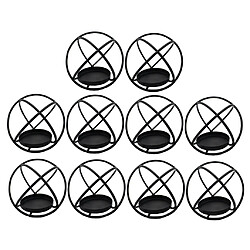 10xGeometric Candle Holder Hollow Tea Light Light W / Cup Black