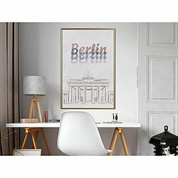 Paris Prix Affiche Murale Encadrée Pastel Berlin 40 x 60 cm Or